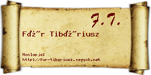 Für Tibériusz névjegykártya